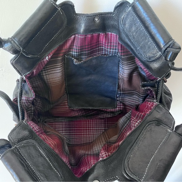 Black Leather Handbag Purse Shoulder Bag made in Italy by Ben Heart - Picture 5 of 7